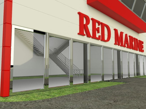 Industrial hall marine buildings Model 3D