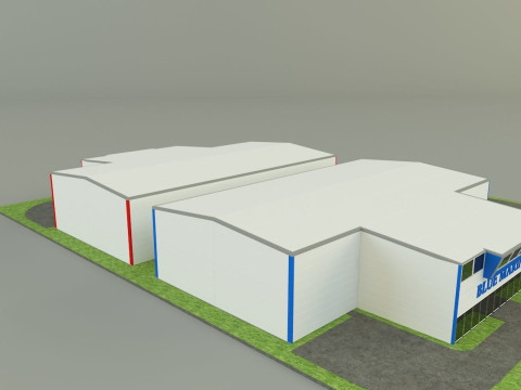 Industrial hall marine buildings Model 3D