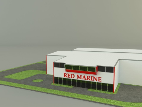 Industrial hall marine buildings Model 3D