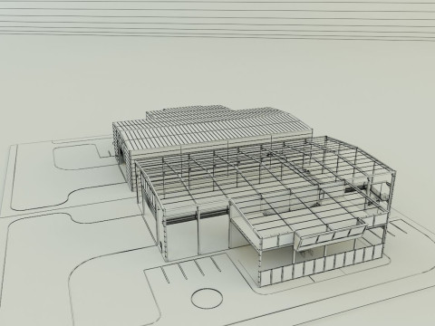 Industrial hall marine buildings Model 3D