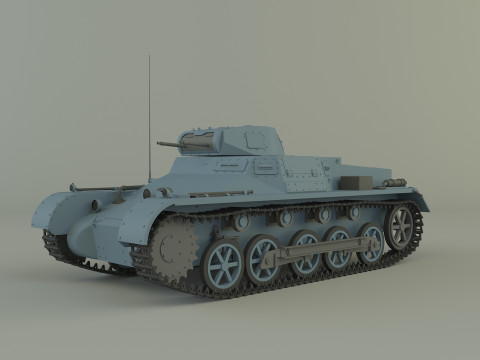 Pz Kpfw I Ausf B military tank 3D Model