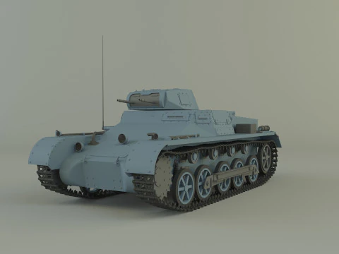 Pz Kpfw I Ausf B military tank 3D Model