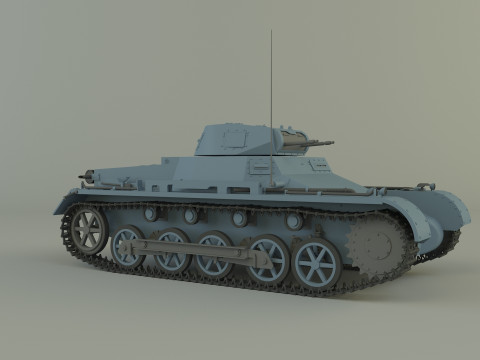 Pz Kpfw I Ausf B military tank 3D Модель