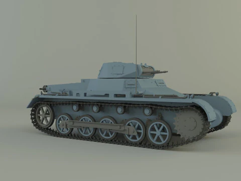 Pz Kpfw I Ausf B military tank 3D Model