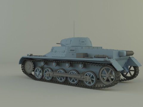 Pz Kpfw I Ausf B military tank 3D Модель