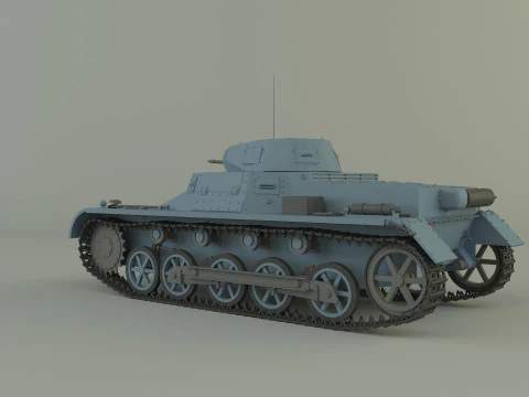 Pz Kpfw I Ausf B military tank 3D Model