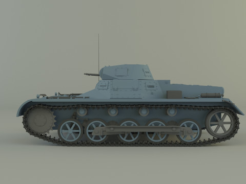Pz Kpfw I Ausf B military tank 3D Модель
