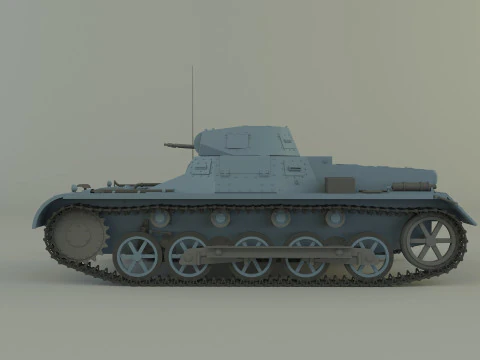 Pz Kpfw I Ausf B military tank 3D Model