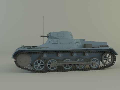 Pz Kpfw I Ausf B military tank 3D Модель