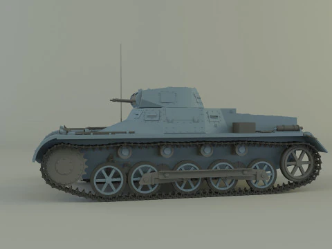 Pz Kpfw I Ausf B military tank 3D Model