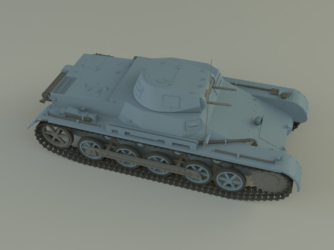 Pz Kpfw I Ausf B military tank 3D Модель