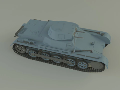 Pz Kpfw I Ausf B military tank 3D Model