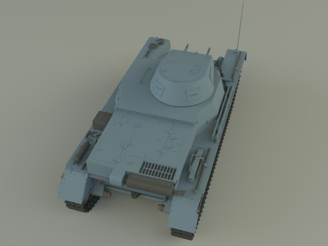 Pz Kpfw I Ausf B military tank 3D Модель