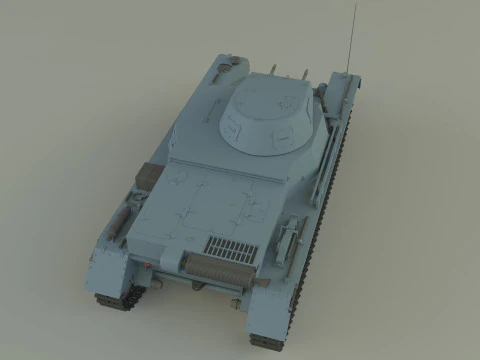 Pz Kpfw I Ausf B military tank 3D Model
