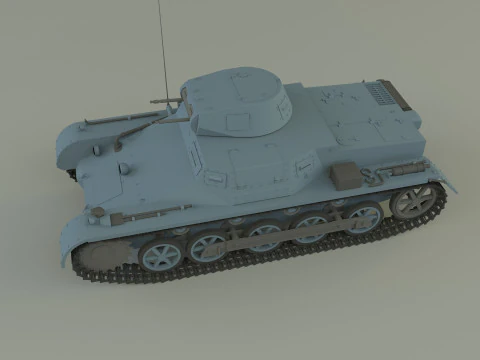 Pz Kpfw I Ausf B military tank 3D Model