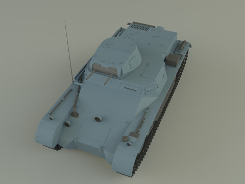 Pz Kpfw I Ausf B military tank 3D Модель