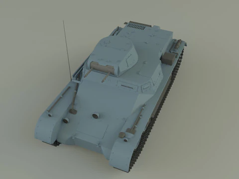 Pz Kpfw I Ausf B military tank 3D Model