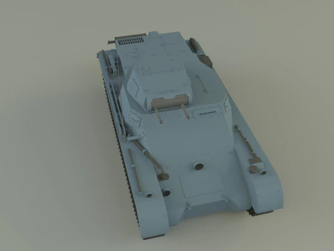 Pz Kpfw I Ausf B military tank 3D Model