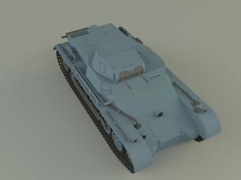 Pz Kpfw I Ausf B military tank 3D Model