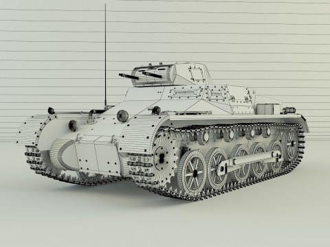 Pz Kpfw I Ausf B military tank 3D Модель
