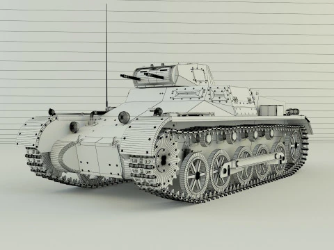 Pz Kpfw I Ausf B military tank 3D Model