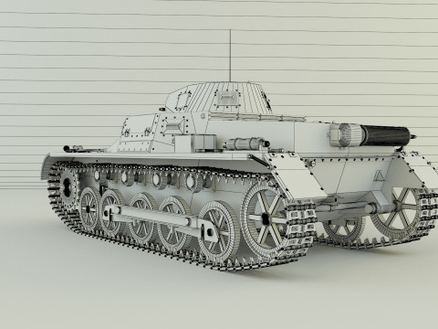 Pz Kpfw I Ausf B military tank 3D Модель