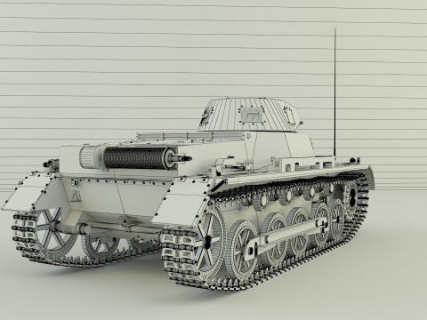 Pz Kpfw I Ausf B military tank 3D Модель