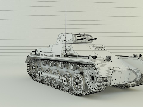 Pz Kpfw I Ausf B military tank 3D Модель