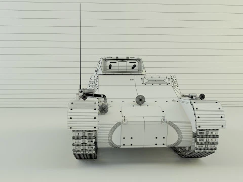 Pz Kpfw I Ausf B military tank 3D Model