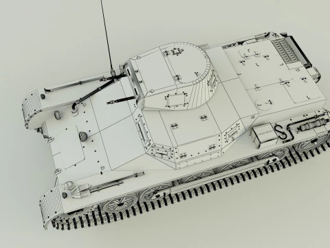 Pz Kpfw I Ausf B military tank 3D Model