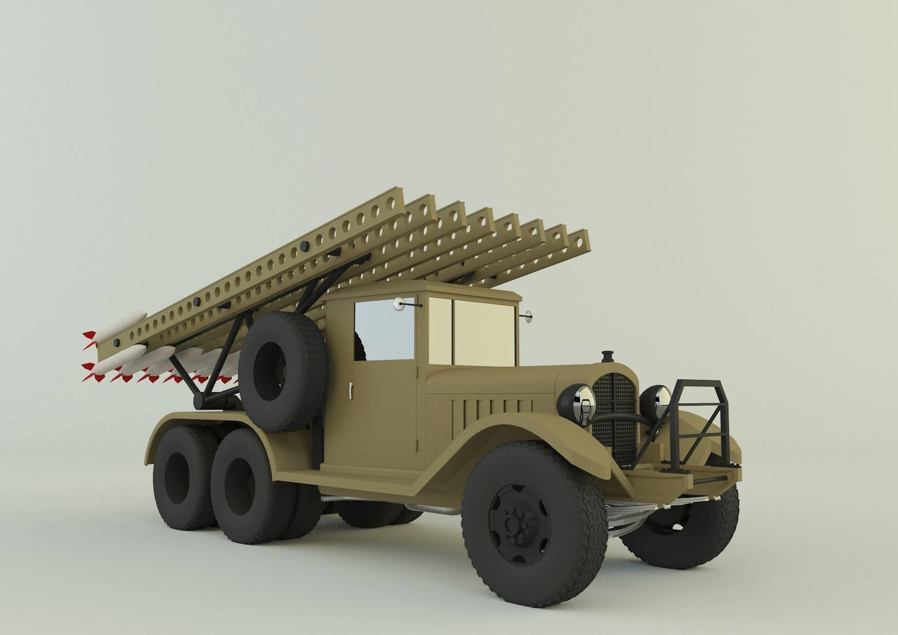 Katyusha rocket launcher vehicle 3D Model .c4d .max .obj .3ds .fbx .stl .blend 
