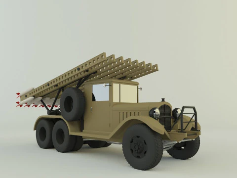 Ve&iacute;culo lan&ccedil;ador de foguetes Katyusha Modelo 3D