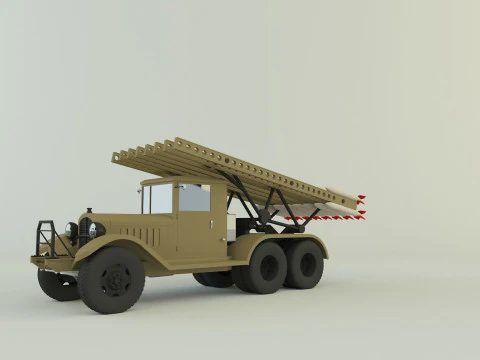 Katyusha rocket launcher vehicle 3D Model