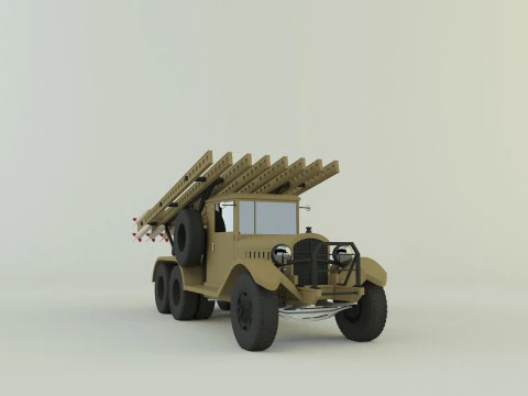 Katyusha rocket launcher vehicle 3D Model