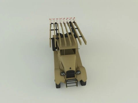 Katyusha rocket launcher vehicle 3D Model