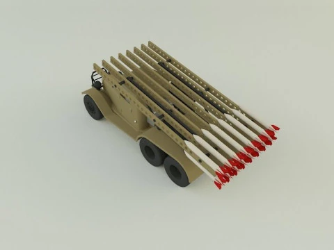 Katyusha rocket launcher vehicle 3D Model