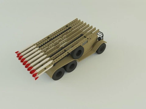 Katyusha rocket launcher vehicle 3D Model