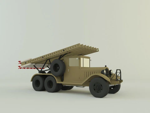 Katyusha rocket launcher vehicle 3D Model
