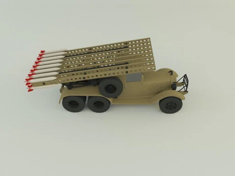Katyusha rocket launcher vehicle 3D Model