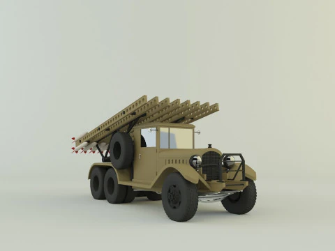 Katyusha rocket launcher vehicle 3D Model