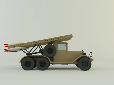 Katyusha rocket launcher vehicle 3D Model