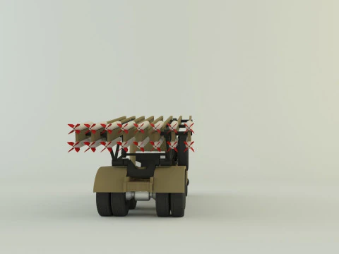Katyusha rocket launcher vehicle 3D Model