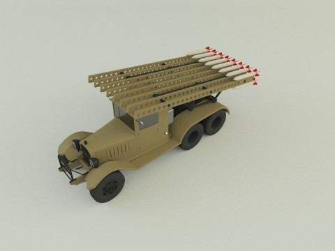 Katyusha rocket launcher vehicle Model 3D