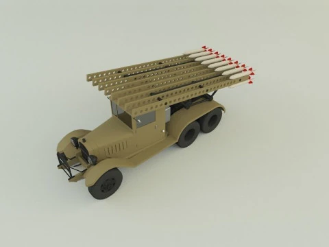 Katyusha rocket launcher vehicle 3D Model