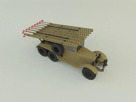 Katyusha rocket launcher vehicle 3D Model