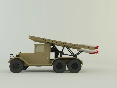Katyusha rocket launcher vehicle 3D Model