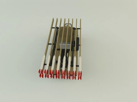 Katyusha rocket launcher vehicle 3D Model