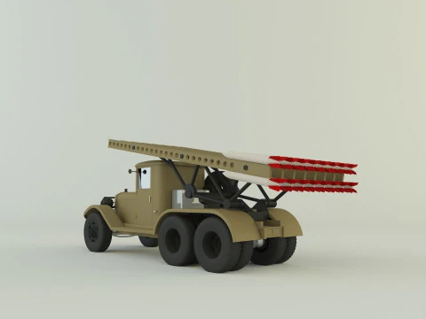 Katyusha rocket launcher vehicle 3D Model