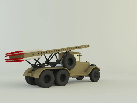 Katyusha rocket launcher vehicle 3D Model