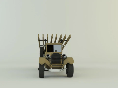 Katyusha rocket launcher vehicle 3D Model